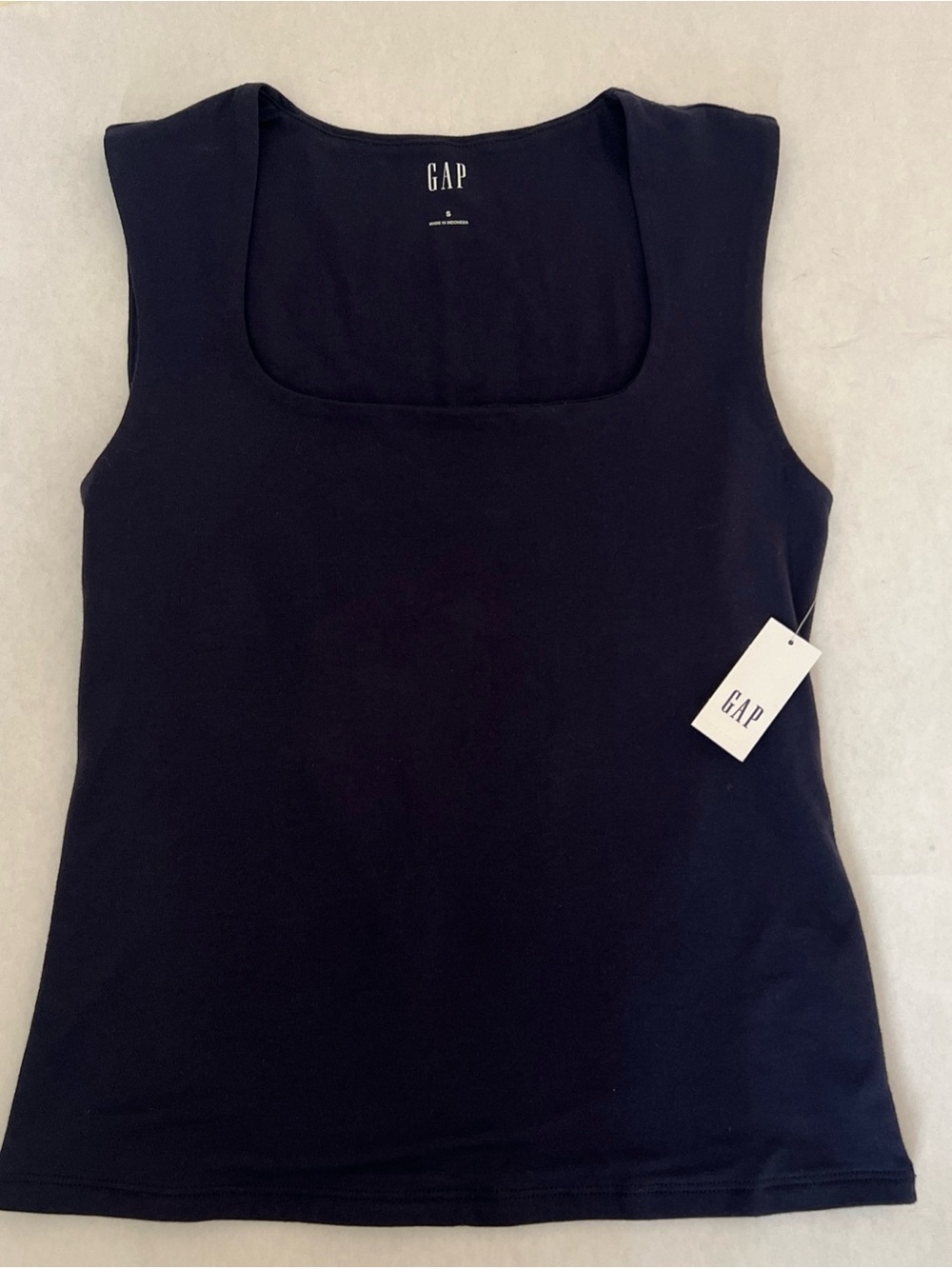 GAP Women's Solid Navy Square-Neck Tank Top Women’s Size Small New with Tags